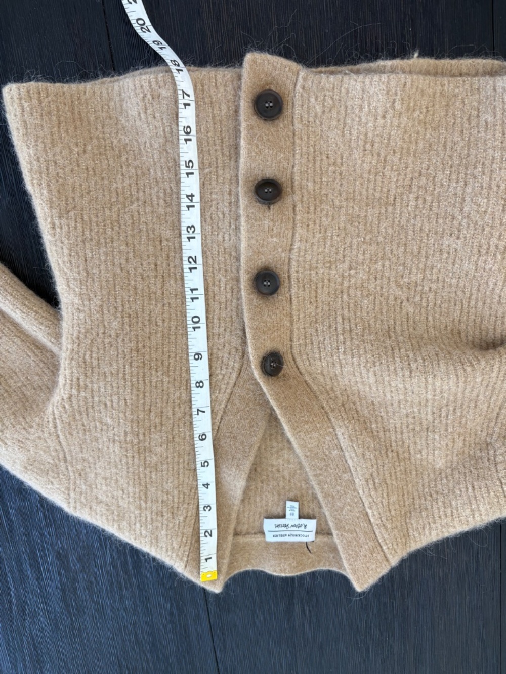 & Other Stories Alpaca Wool Blend Cropped Cardigan Camel Size S - Picture 7 of 7